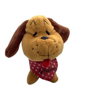 Vtg Bob Evans 1998 Gravy Plush Dog 6” Brown & Red Bandana Collectible Toy